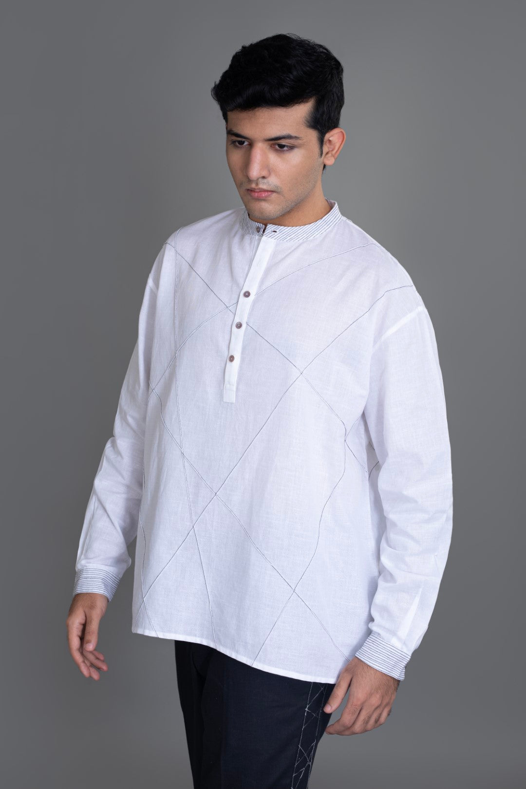 Crazy Pintucked Kurta Shirt