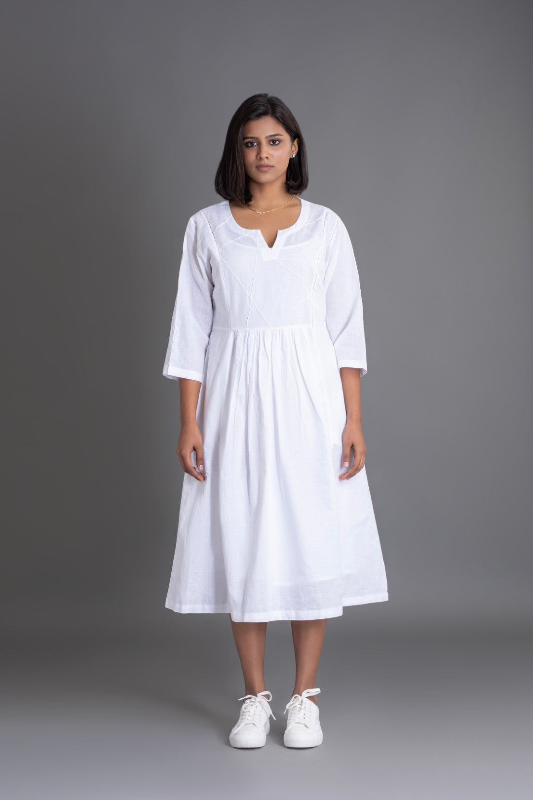 White on White Crazy Pintuck Dress