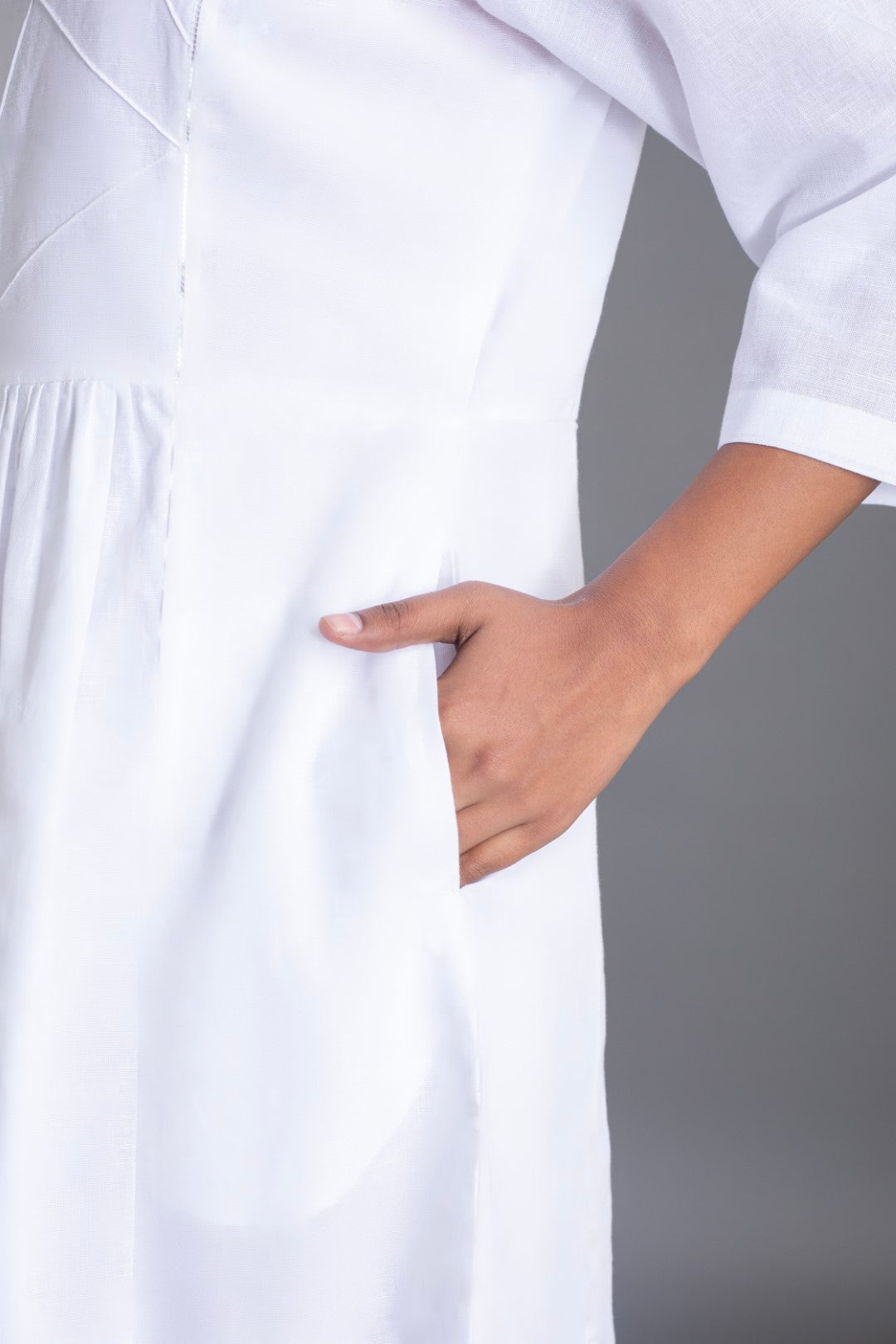 White on White Crazy Pintuck Dress