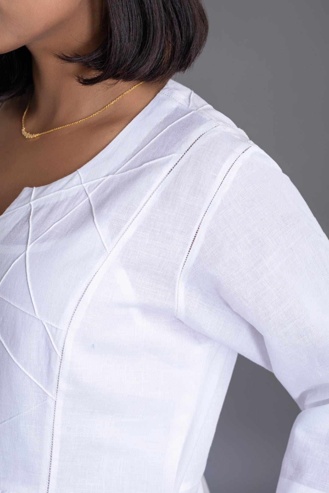 White on White Crazy Pintuck Dress