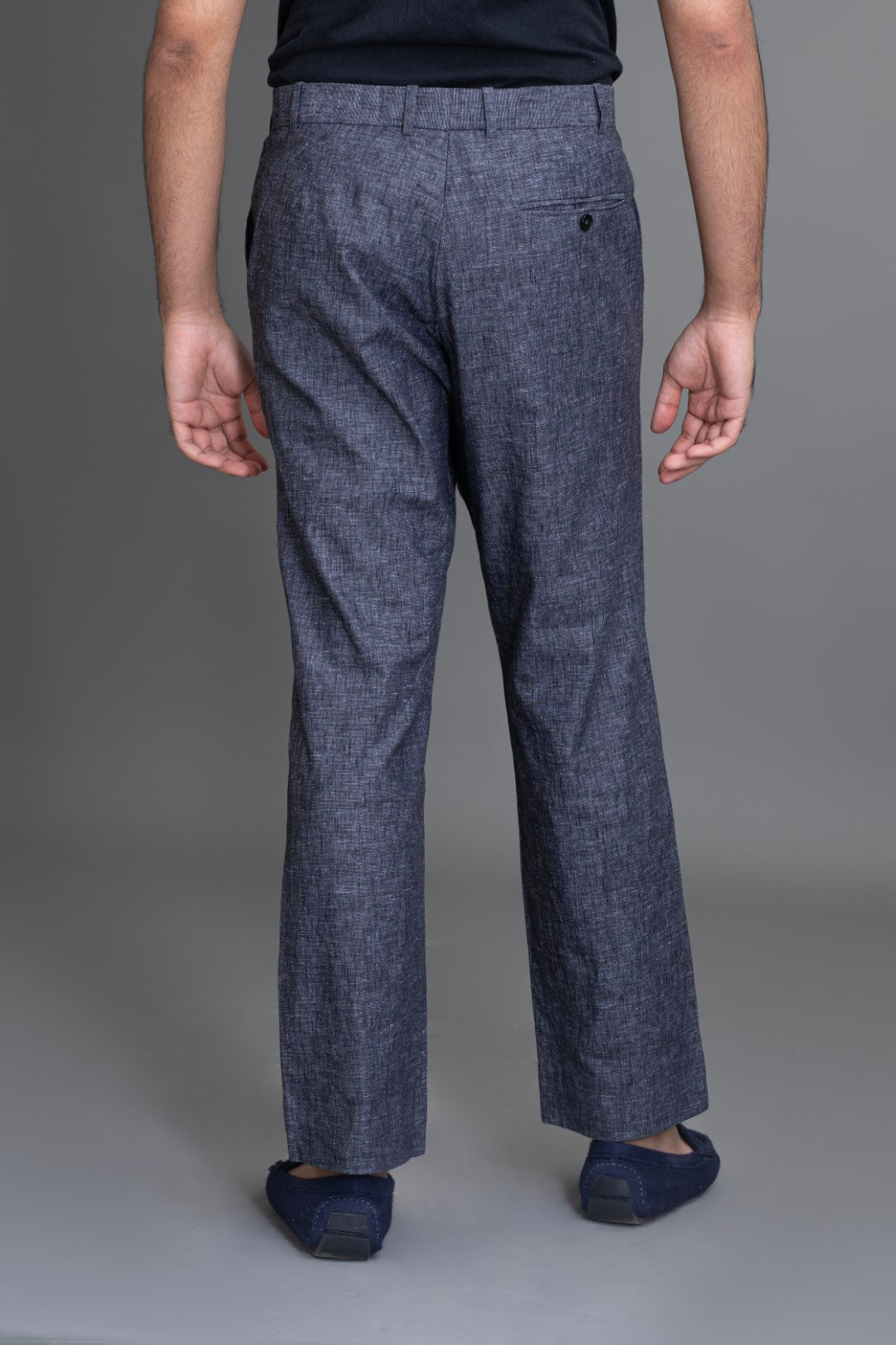Grey Chambray Linen Trousers