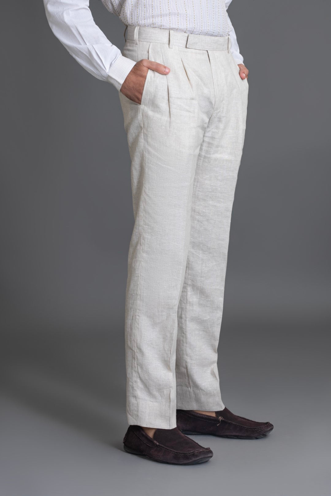 Ecru Linen Trousers
