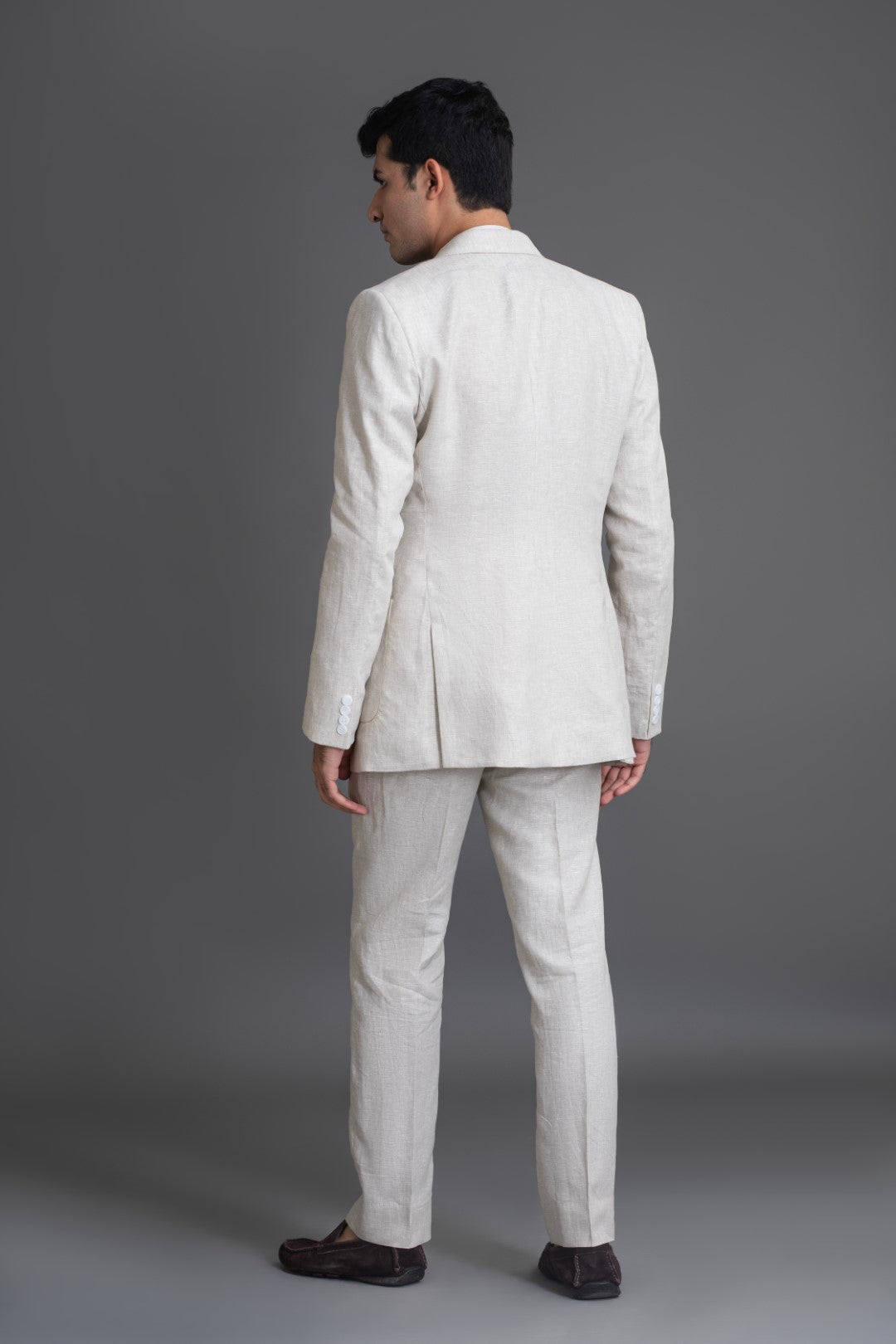 Ecru Chambray Linen Suit