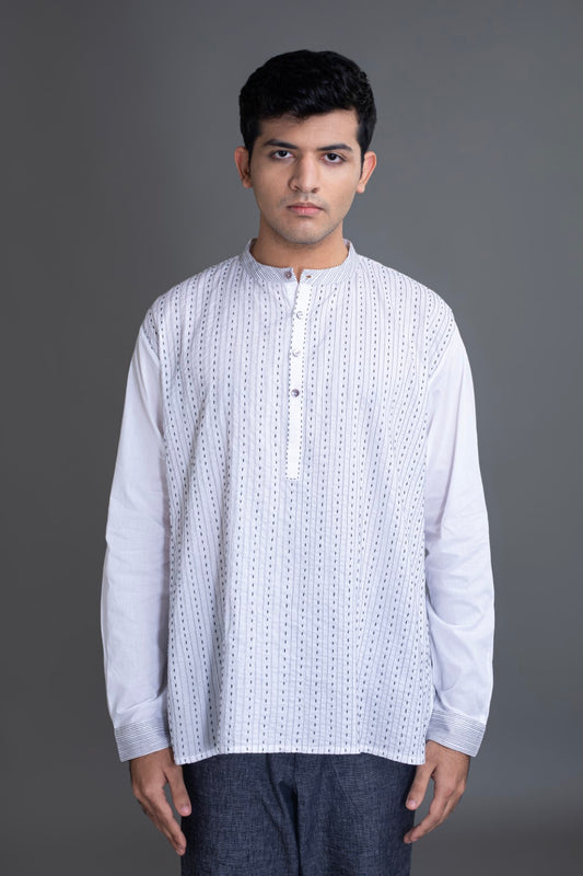 Allover Pintuck Kurta Shirt