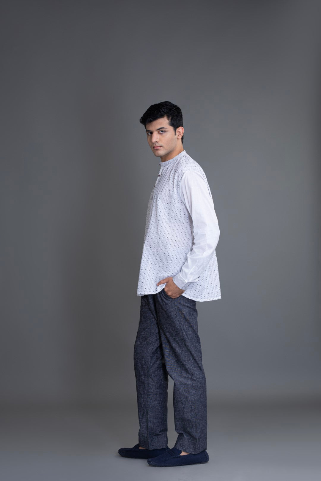Allover Pintuck Kurta Shirt