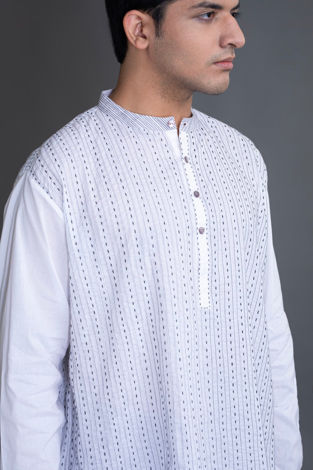 Allover Pintuck Kurta Shirt