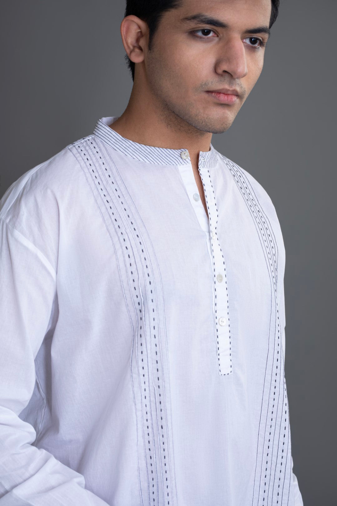Two Pintuck Kurta Shirt