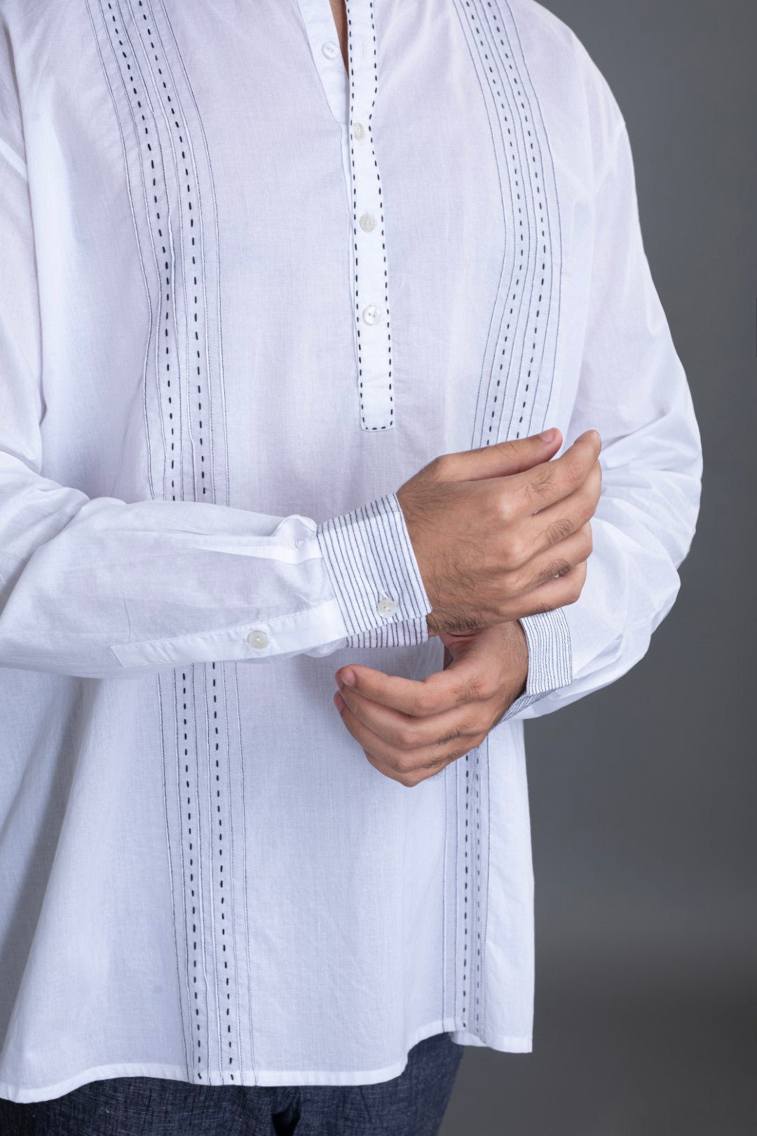 Two Pintuck Kurta Shirt