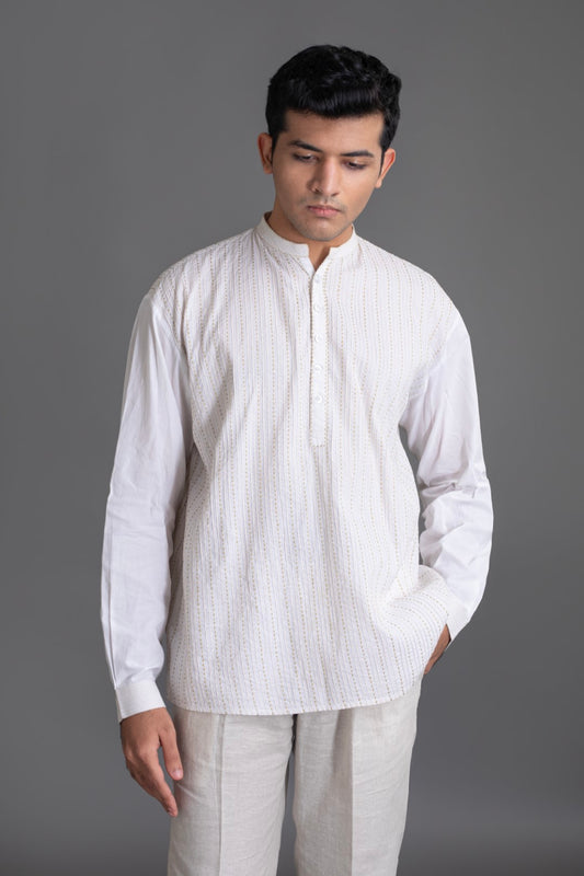 Allover Pintuck Kurta Shirt