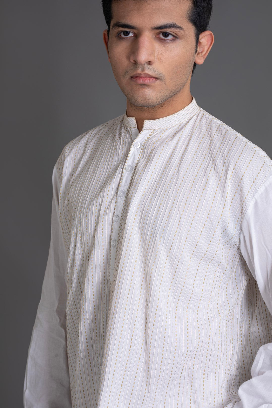Allover Pintuck Kurta Shirt