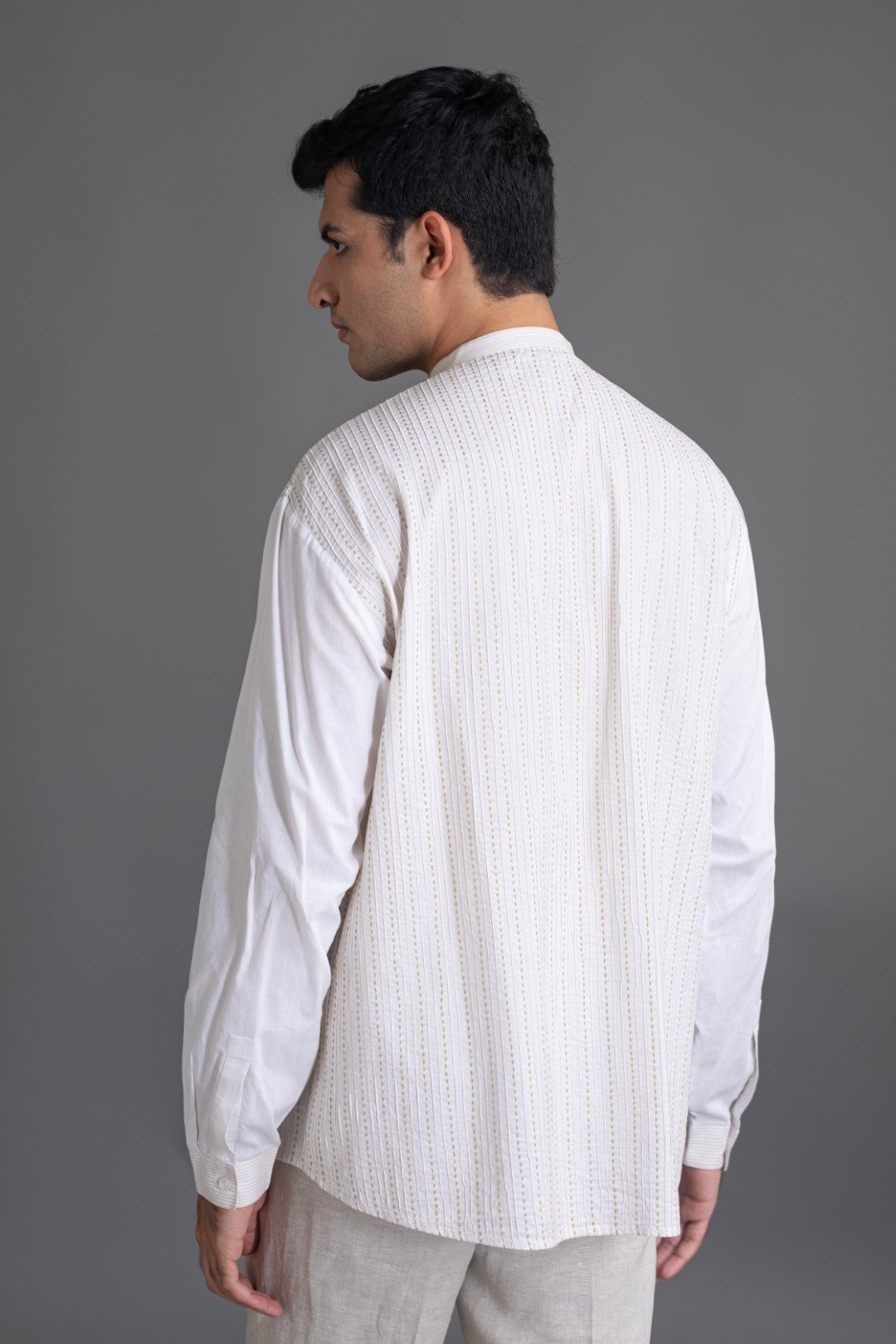 Allover Pintuck Kurta Shirt