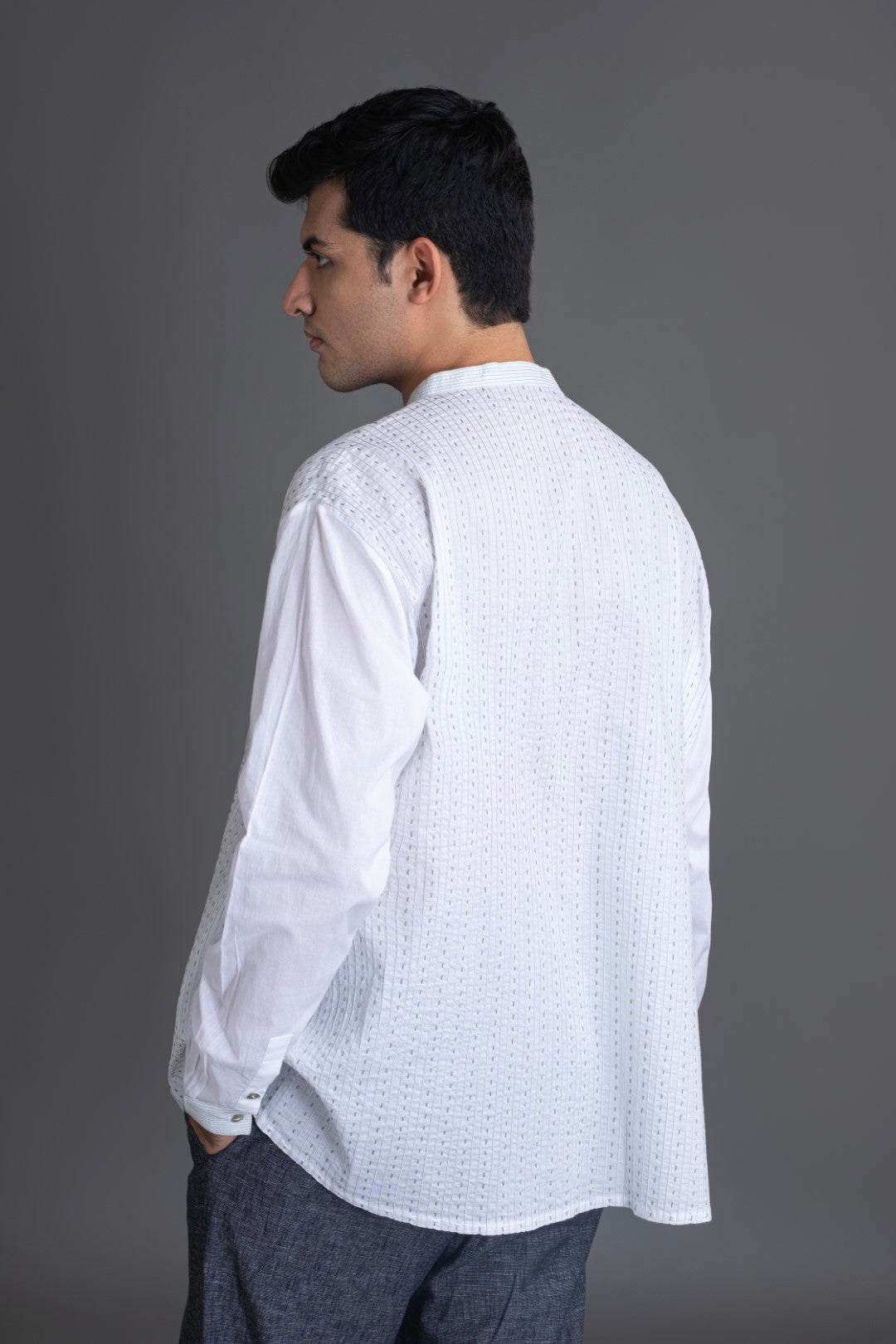 Allover Pintuck Kurta Shirt