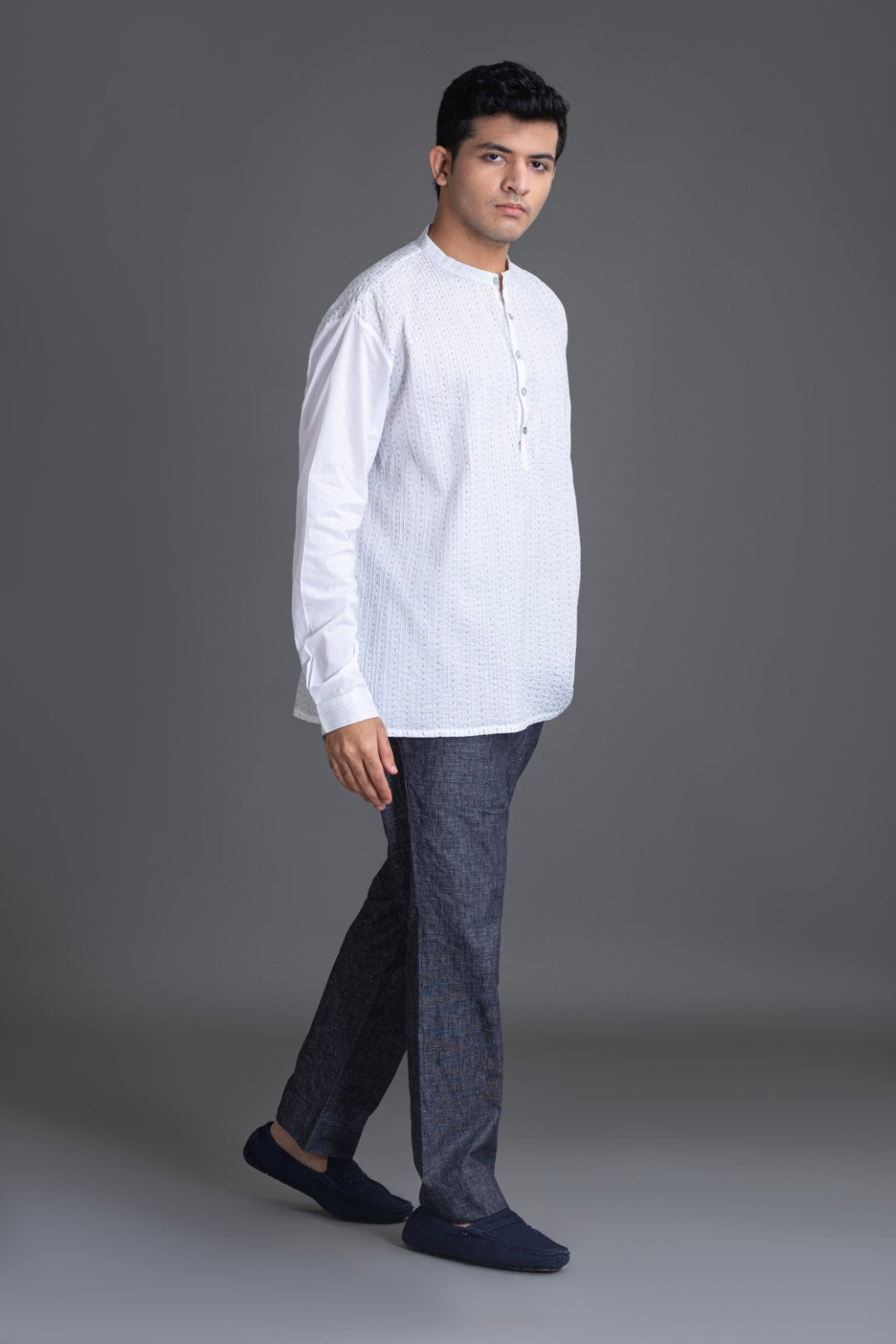 Allover Pintuck Kurta Shirt