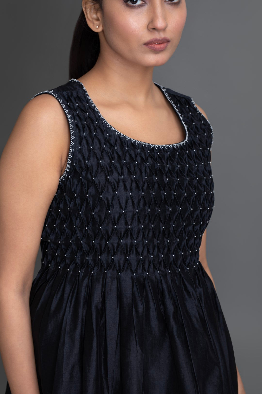 Honeycombed Obsidian sleeveless Top