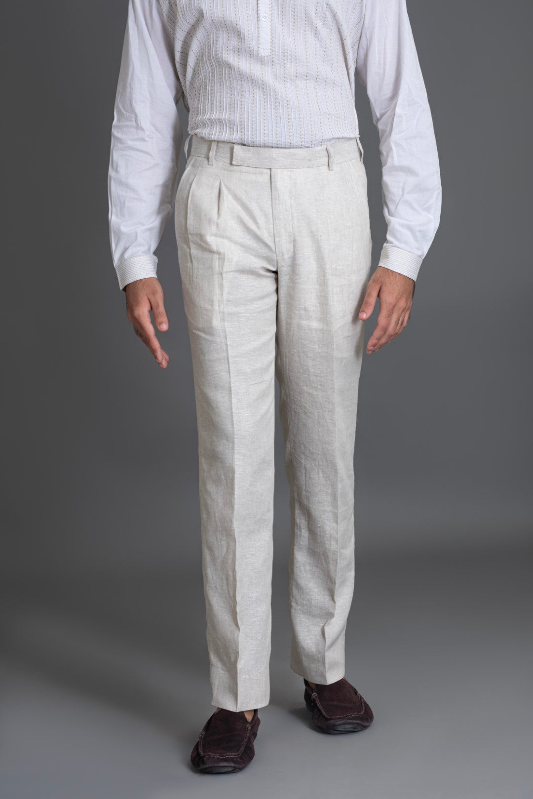 Ecru Chambray Linen Suit
